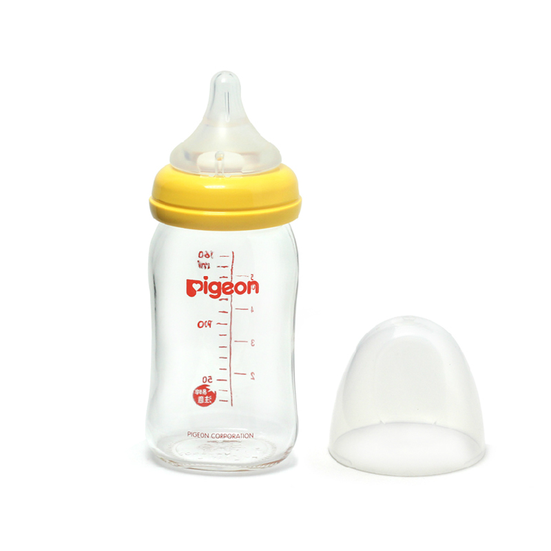 日本直邮 原装贝亲pigeon母乳实感 耐热玻璃奶瓶160ml 宽口