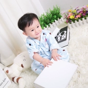 Double 11 đôi flannel dày trẻ sơ sinh quần áo trẻ em ở san hô lông cừu em bé đồ ngủ mùa thu và mùa đông phù hợp với bên ngoài