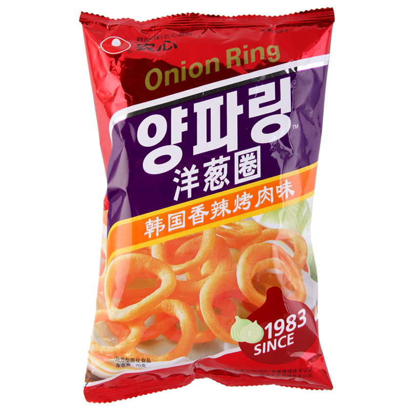 【天猫超市】农心  洋葱圈（韩国香辣烤肉味）70g /包圈圈美味