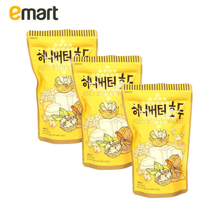 EMART易买得 Toms Farm蜂蜜黄油核桃 220克*3 韩国进口坚果零食
