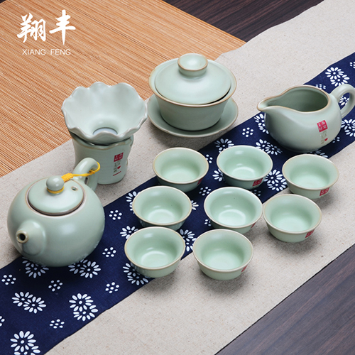 Xiang feng yixing purple sand tea sets kung fu tureen fair keller cup of a complete set of kung fu tea tea