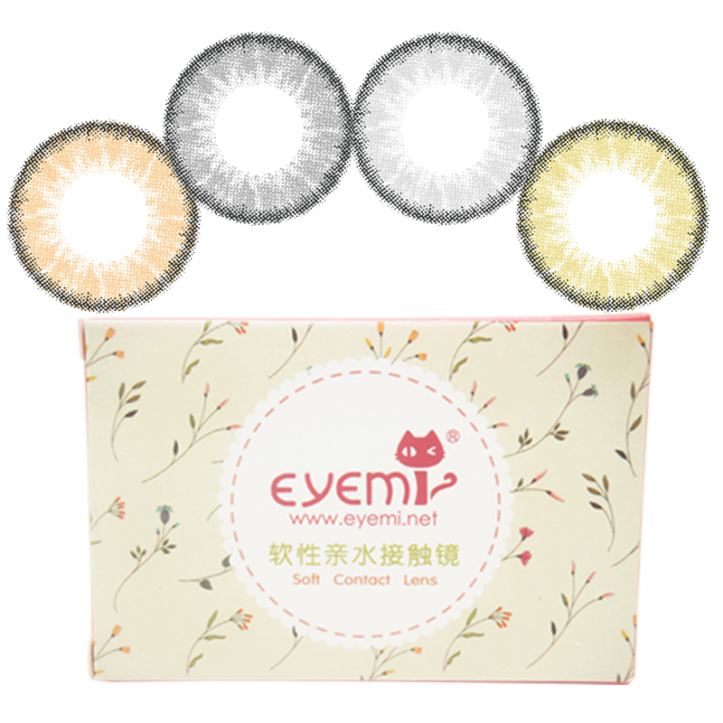 Eyemi爱咪玻璃球混血大直径美瞳年抛显色彩色隐形近视眼镜1片装