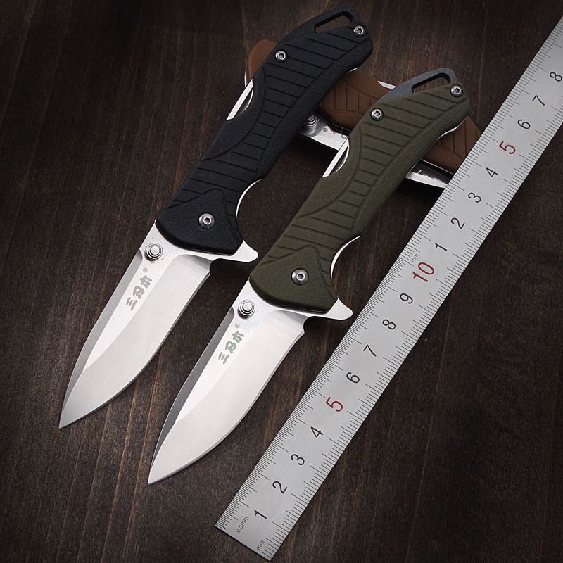 Three-edged wood 7089 multifunction outdoor cutter folding knife folding knife folding knife anti-body portable camping camping small knife army knife