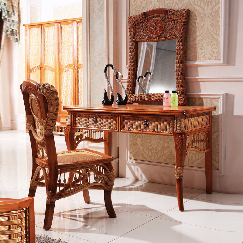Fujiwood Makeup Bench Vine Art Makeup Bench Rattan Makeup Table Rattan MAKEUP CHAIR RATTAN BEDROOM FURNITURE INNATE