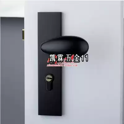 Egg shaped black door lock Simple American indoor door handle European black bedroom wooden door door lock