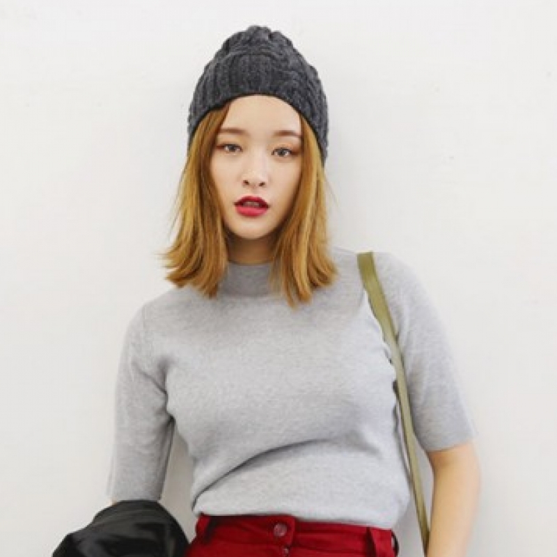 韩国stylenanda官方正品 时尚款编织纯色针织帽