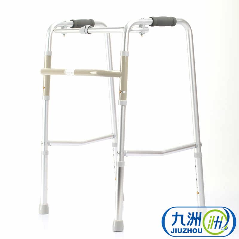 鱼跃框式助行器YU710 四脚移动拐杖 助步器助走器 可折叠手杖老人