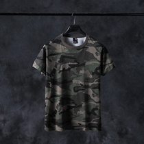 Foreign trade tail single mens cotton large size round neck mens and womens camouflage short sleeve T-shirt thin loose print T-shirt