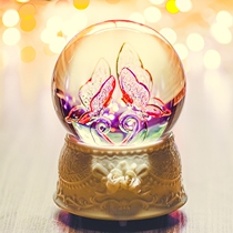 JARLL Music Box Eight-Oct Gift Gifts Romantic Marriage Crystal Ball Than Wing Twin Flying Butterfly