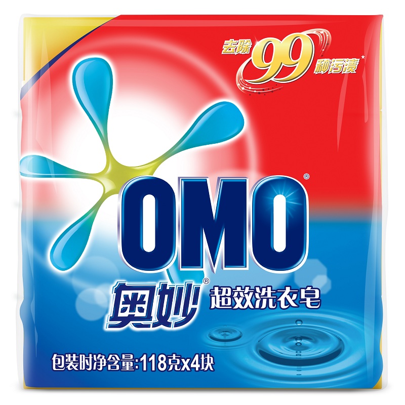 OMO99 with Aloe Essence Super Efficient Laundry Soap 118gX4 Strong Effect Decontamination Soap