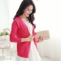 Mùa xuân 2017 phiên bản Hàn Quốc mới của áo cổ chữ V đơn ngực màu đơn giản cardigan len