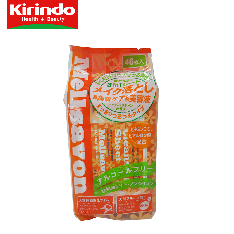 【Kirindo】日本进口 Mellsavon 卸妆湿巾 草本精华 46片