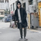 Mùa xuân và mùa thu dụng cụ gió đội mũ trùm đầu màu xanh lá cây Áo gió thanh niên Hàn Quốc đẹp trai áo dài nam xu hướng quần áo áo khoác áo khoác nam Áo gió
