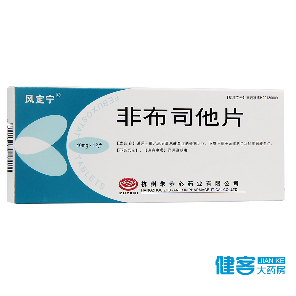 风定宁 非布司他片 40mg*12片/盒