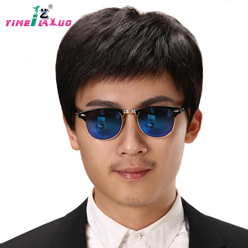 中老年男假发 男短发 帅气 逼真 男士真人发 男真发短直发斜刘海