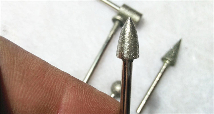 Conical diamond grinding head Alloy grinding diamond grinding rod grinding needle Diamond sand plating grinding head 6*3