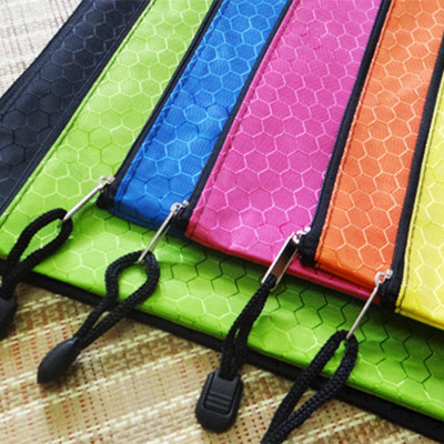 Dazzling Soccer Textured File Bag A4 File Bag Waterproof Zipped Bag Thickened Oxford Cloth Color File Cashier Bag 
