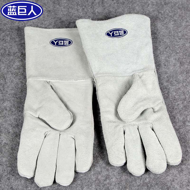 Blue Giants Double Layer Anti-Grinders Electric Welding Labor gloves Anti-high temperature Mars Splash Welt Gloves Grey Thickening