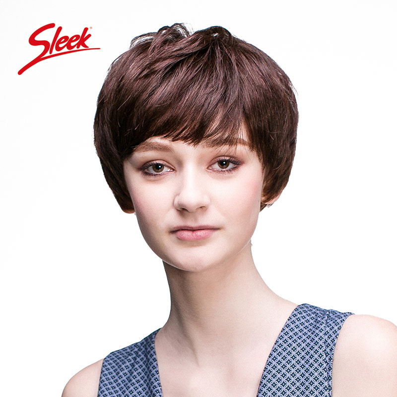 sleek假发时尚女全头套 妈妈假发 齐刘海短直发 发套正品1501052