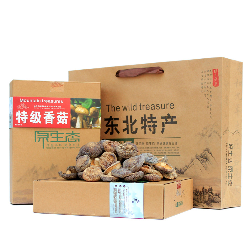 (Forest Mushrooms New Gift Box 200gx2) Money Mushrooms Quality Winter Mushrooms Meat Thick Root Short Shiitake Mushrooms