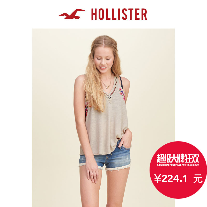 Hollister 刺绣休闲背心 女 117563