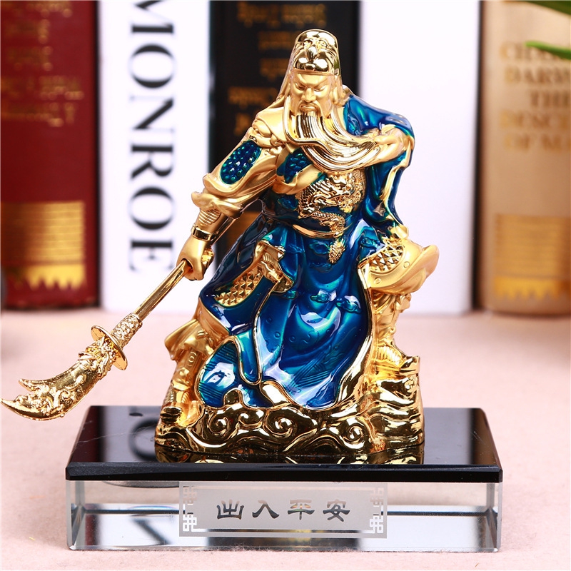 高档开光关公汽车摆件香水座 佛创意武财神车饰车内合金车载大号