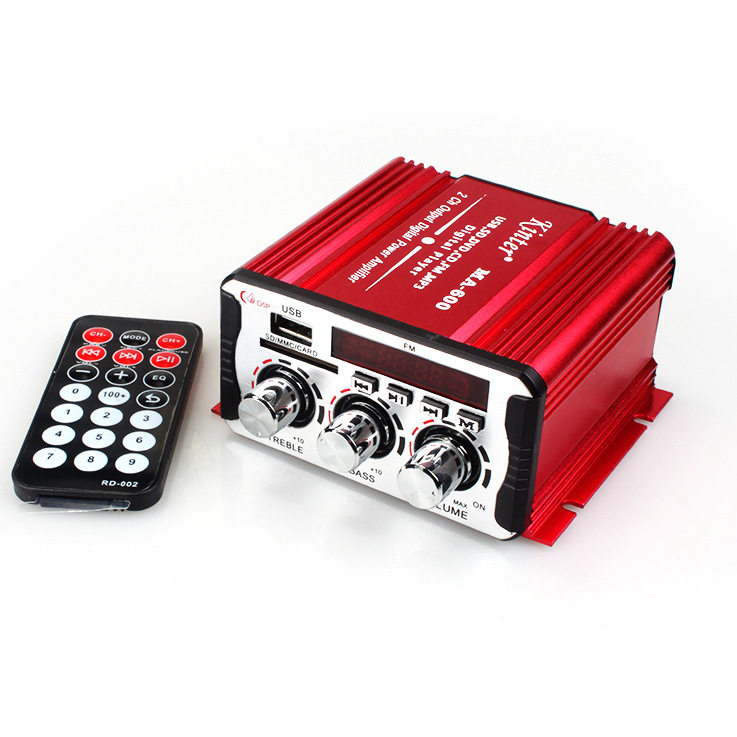 Jinte mini small power amplifier 2 0 channel 12V car home desktop power amplifier card U disk with remote control