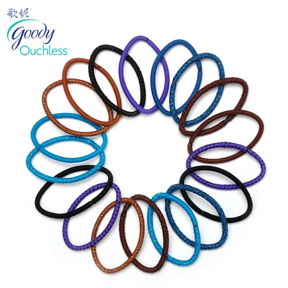 美国Goody歌妮 专柜发饰  柔韧不伤发 发圈 皮筋 粗款 多色 18根