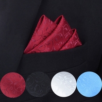 Groom wedding suit Pocket towel British business suit Square towel Mens shirt handkerchief dress chest towel red