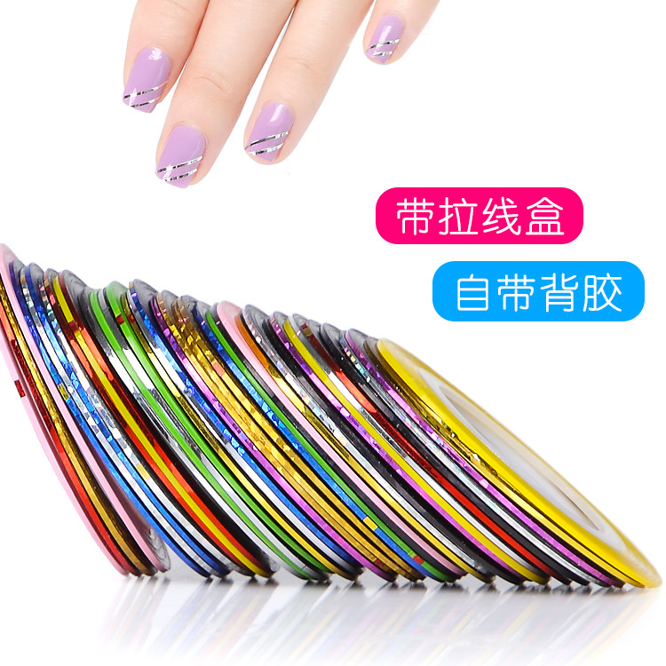 KaSi美甲金属装饰线 指甲油胶美甲贴纸 韩国贴花饰品金银线工具