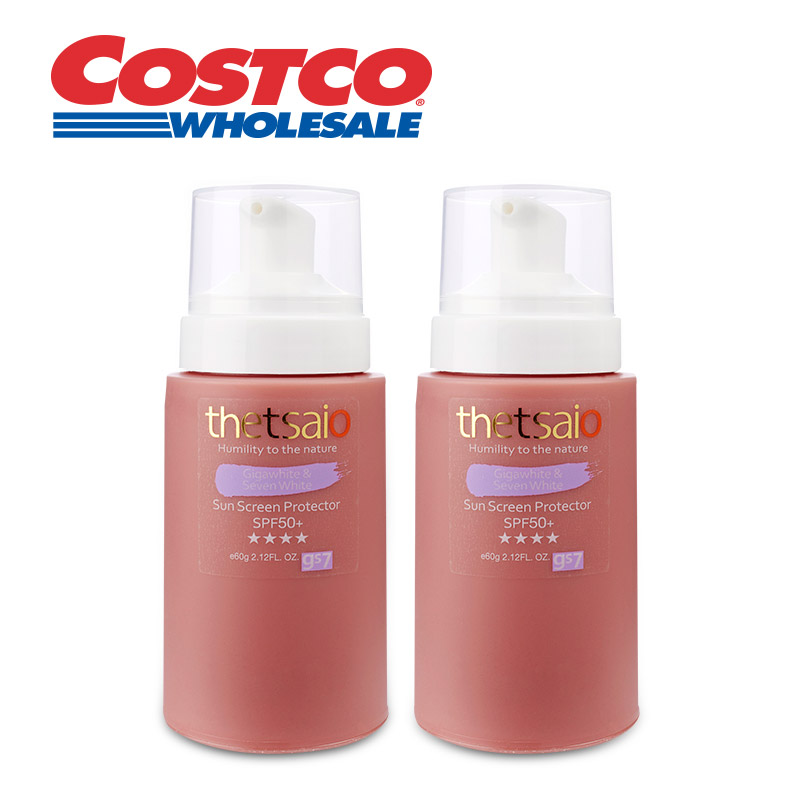 thetsaio脸部柔白防护乳 防晒霜 低油 SPF50+ 60g*2瓶 Costco直营