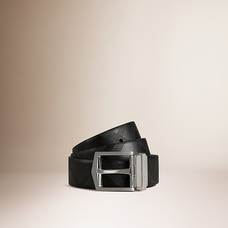 Burberry博柏利  格纹压花双面两用皮带 39776291