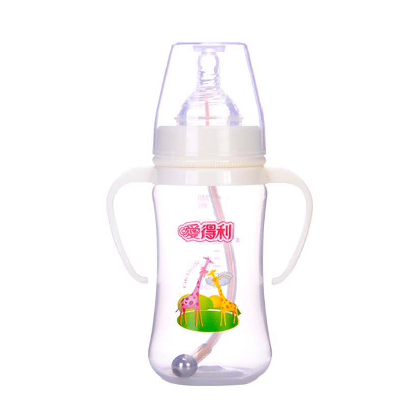爱得利实感婴儿PP带柄宽口径自动奶瓶Y1031宽口pp奶瓶大奶瓶240ml