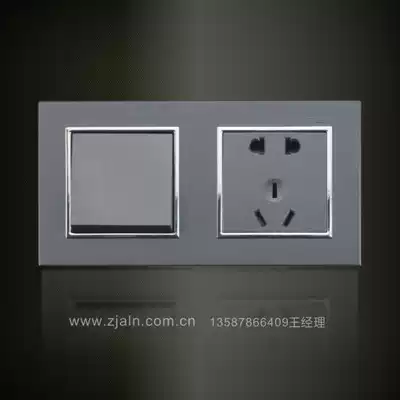 aln Arno flying spur black two-digit conjoined bathroom switch socket factory direct sales one open five-hole double