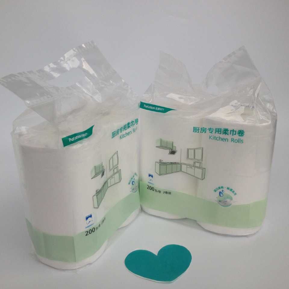 Cotton era Pure cotton kitchen paper towel Cotton soft towel Oil-absorbing water-absorbing decontamination thick soft towel 2 rolls x 2 bags