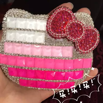 Small mirror studded rhinestone bow makeup mirror sticker portable sticker mirror