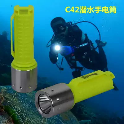 C42 diving flashlight T6 strong light LED lamp beads outdoor waterproof charging 10W long-range flashlight work light