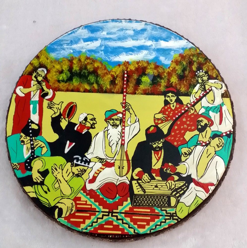 Xinjiang Handdrum National Bull Leather Painted Hand Drum handmade Dance Performance Props Dining Room Hotel Decoration