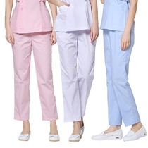 White powder blue green spring summer autumn and winter season elastic waist nurse doctor Health School beauty salon pants white coat doctor thin thick