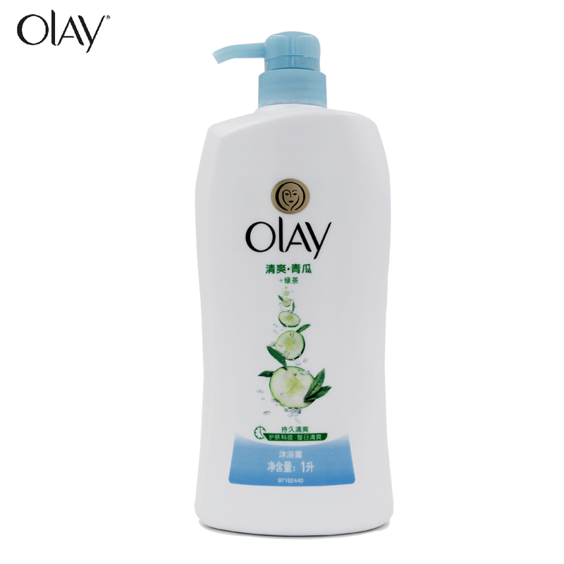 OLAY玉兰油沐浴露女 持久留香青瓜绿茶持久水嫩清爽美肌沐浴乳1L