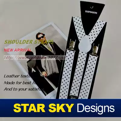 ● xing zhao ● Korean fashion polka dot 2 5cm wide men hold baby bag lady hold baby bag suspenders 3 clip-3 color into