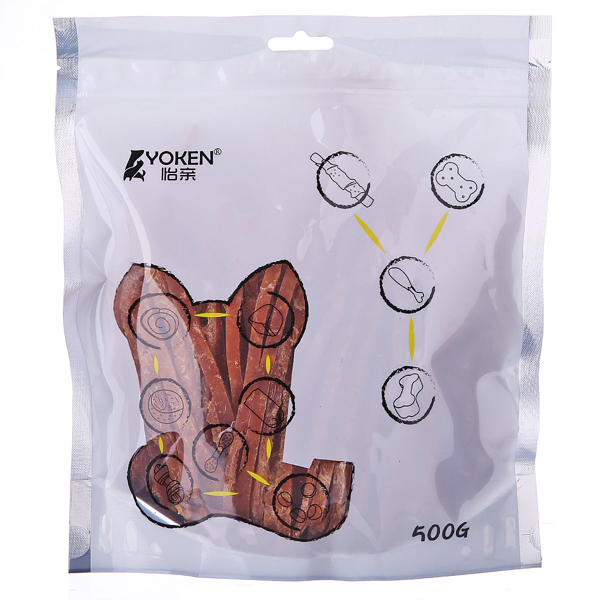 波奇网 狗零食怡亲鸡肉软丝500g鸡肉条泰迪狗零食训练奖励狗零食