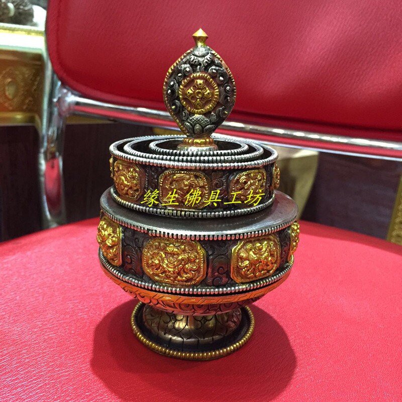 Native Buddhist Tool Authentic Nepal imported pure hand - carved pure hand - plated gold - plated silver - plated Manza plate