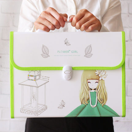 韩版文具多层文件袋 学生办公A4风琴包 可爱资