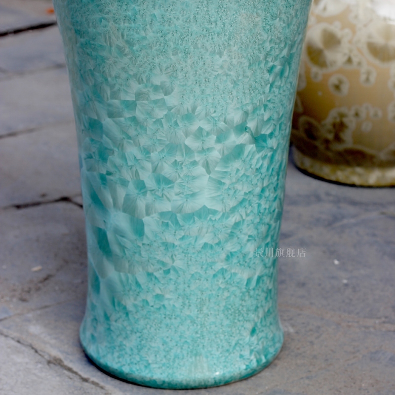 Jingdezhen ceramics jade borneol crystalline glaze furnishing articles hotel adornment of I sitting room of large vase