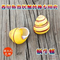  Natural conch shell yellow snail snail roll shellfish Hermit crab shell shell change fish tank micro-landscape aquarium landscaping