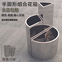 Stainless Steel Flower Pot Metal Paint Combination Flower Shop Lobby Hotel European Flower Box Flower Bucket