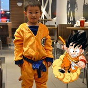 Dragon Ball hoạt hình động vật đồ ngủ một mảnh trẻ em flannel cậu bé ấm áp dễ thương Sun Wukong mô hình mùa thu và mùa đông