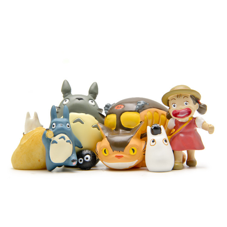 Hayao Miyazaki Ji Li cat briquettes stroll Xiaomei reverie chinchilla back bag bus micro landscape landscaping doll