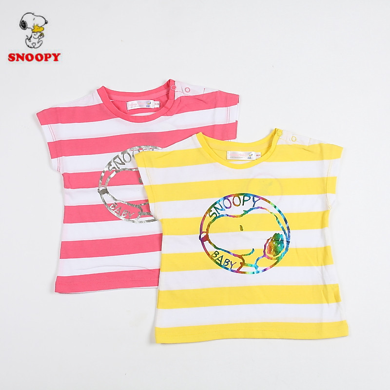 史努比童装正品外出服夏装新款女童纯棉针织短袖T恤上衣2BS40059